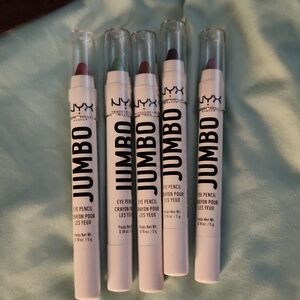 NYX jumbo eye shadow pencils.